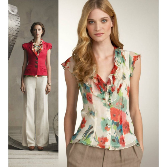 NEW Nanette Lepore Fluttering Top Silk Blouse NWOT - Picture 1 of 8
